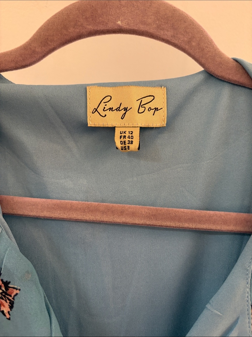 Lindy Bop Baby Blue 1930s Style Kitten Print Tie-Waist Midi Dress - Picture 2 of 4